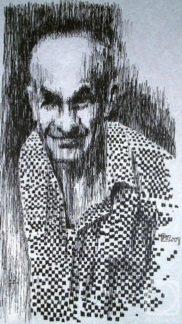 Makeev Sergey. An old man in a plaid shirt. 2008