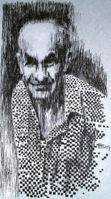 An old man in a plaid shirt. 2008. Makeev Sergey