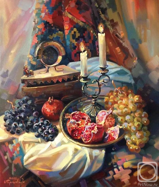 Khachatryan Meruzhan. Candles, fruit, and old iron