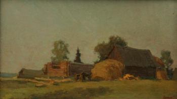 Farm in the evening. Holstinin Sergey