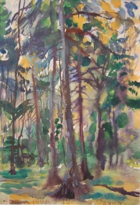 Painting Forest in October. Dobrovolskaya Gayane