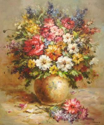 Bouquet on a brown background. Kostyuk Igor