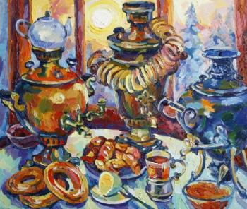 Samovar, russian tea drinking. Filippova Ksenia