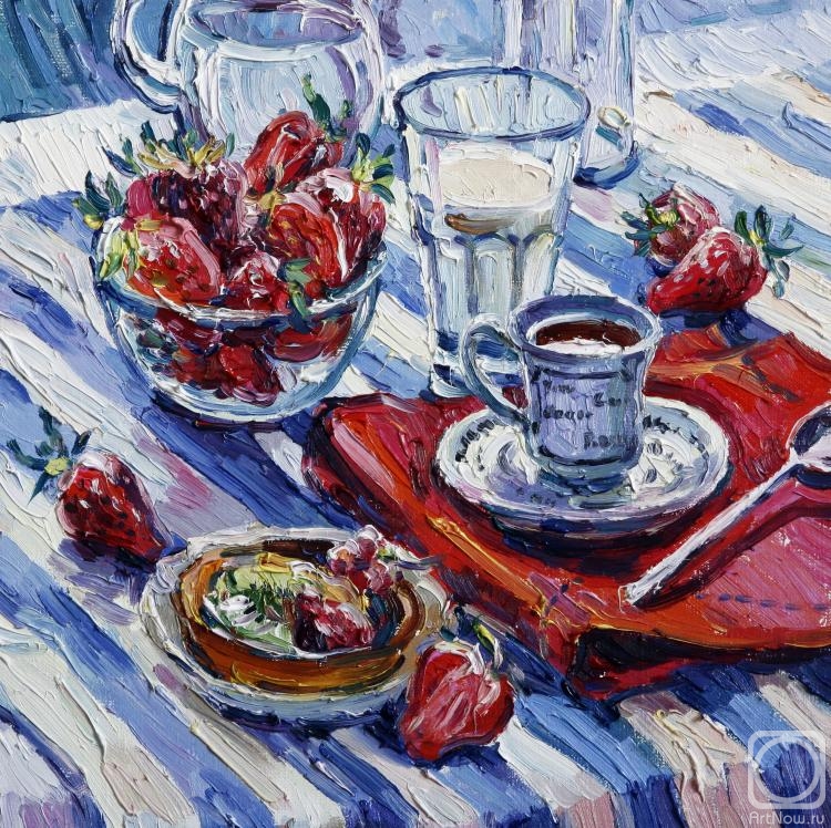 Filippova Ksenia. Strawberries and chocolate breakfast