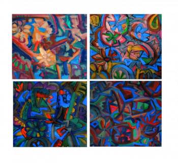 Painting and decorative cycle of 4 works. Spiridonova Tatiana