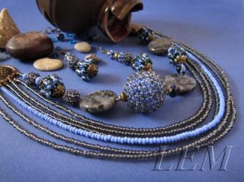 Blue Atlantic necklaces and earrings (Abyssal series). Lavrova Elena