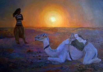 Evening in Sahara (Desert Sahara). Berezina Elena
