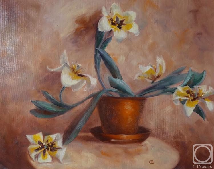 Razumova Svetlana. tulips in a pot