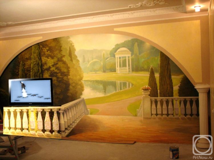 Bortsov Sergey. Wall painting, English park