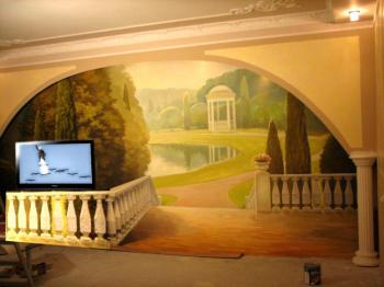 Bortsov Sergey Igorevich. Wall painting, English park