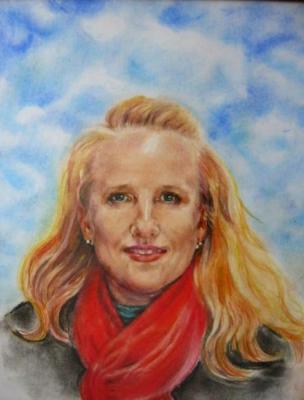 Girl with a red scarf