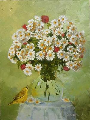 Daisies with a bird