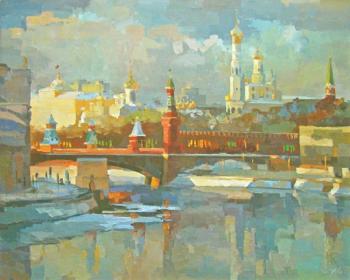 Moscow. View of the Kremlin from Ustyinsky Bridge