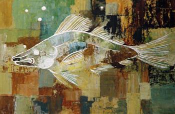 Triptych "The Poem about fish". Sheet 3 "Disappearance" (Space Fish). Berezina Elena
