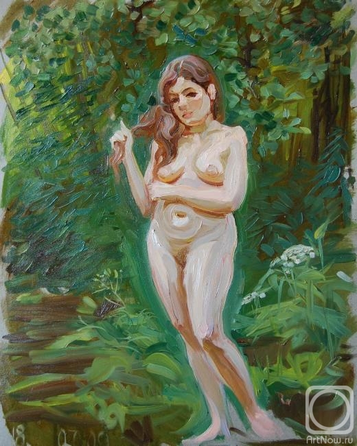 Dobrovolskaya Gayane. Bathing Girl, summer, forest