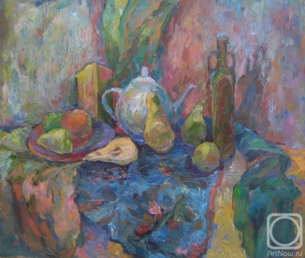 Bocharova Anna. Still life with a teapot and pears
