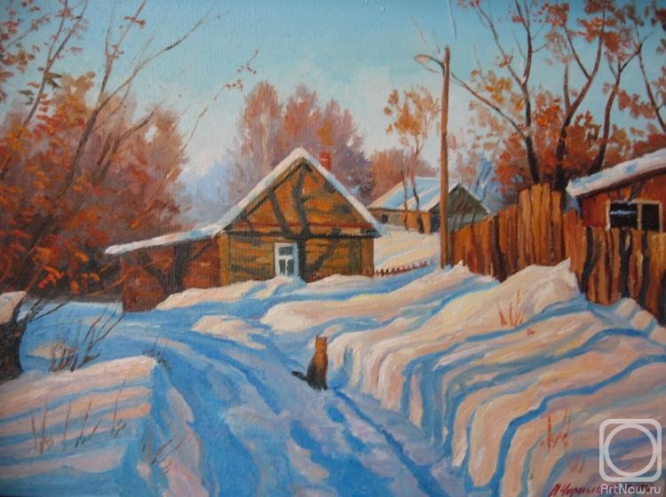 Chernyshev Andrei. Winter evening in the village