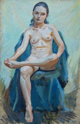 Painting Girl sitting on a chair. Dobrovolskaya Gayane