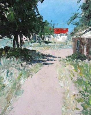 Red roof. Landscape at noon. 2010