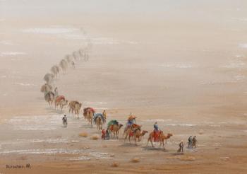 Caravan in desert (Desert Road). Mukhamedov Ulugbek