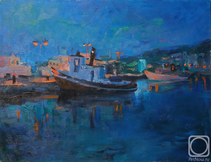 Kolobova Margarita. Night in a Harbor