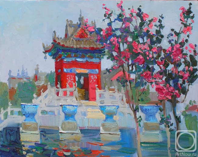 Kolobova Margarita. Flowers and Pagoda