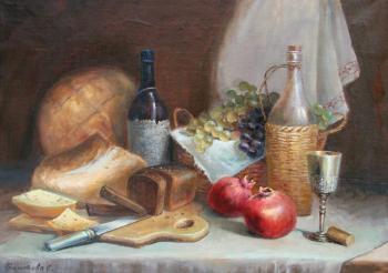 Still life with pomegranates