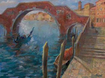 Venice. Morning at the bridge. Three arches. Nesvetailo Ivan
