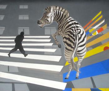 The traveler is belated. From the series "Zebra". Farrachov Ildus