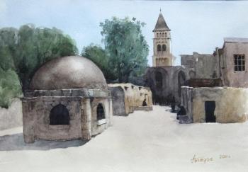 Kopt cells on the Church of the Holy Sepulchre. Gogadze Valeri