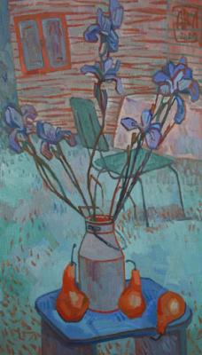 Irises and pears. Vladimirova-Lavrova Anna