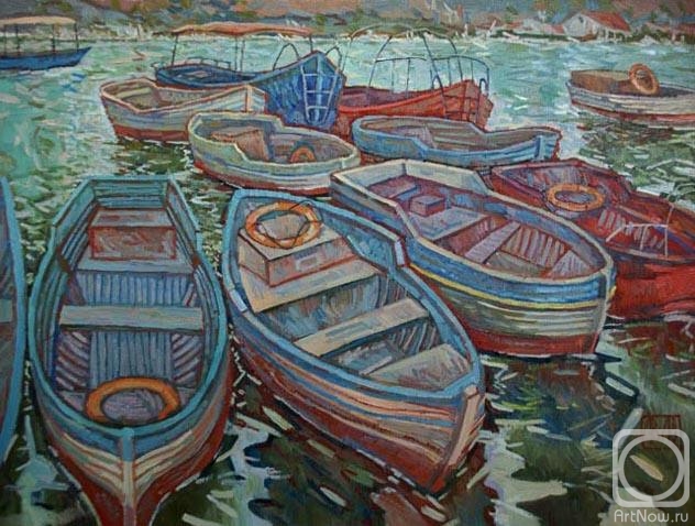Vladimirova-Lavrova Anna. Boats on the marina