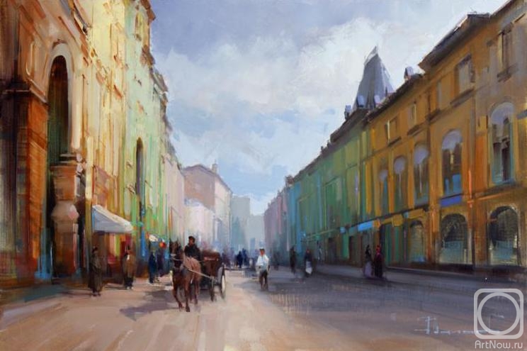 Shalaev Alexey. Emerald Morning. Ilinka Street. Old Moscow