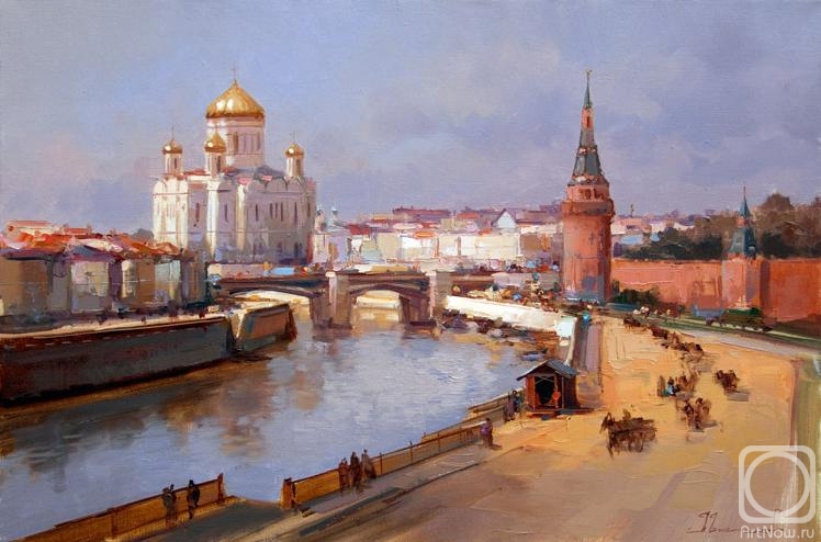Shalaev Alexey. Kremlin Embankment. View towards the Cathedral of Christ the Saviour