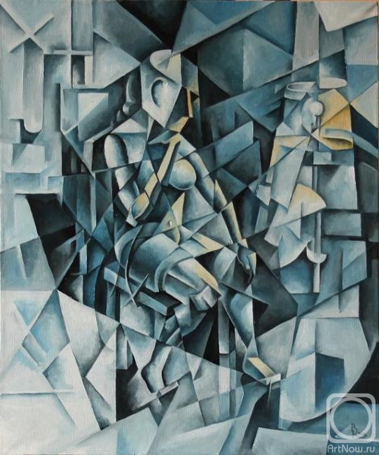Krotkov Vassily. The woman at the floor lamp. Cubo-futurism