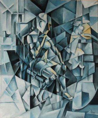 The woman at the floor lamp. Cubo-futurism. Krotkov Vassily