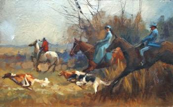 Russian hunting with hounds (sketch). Shalaev Alexey