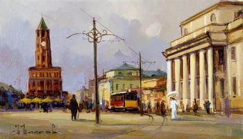 View at Sukharev tower. From the series "Old Moscow" (The Old Tram Views Of Moscow). Shalaev Alexey