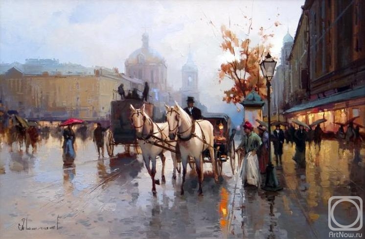 Shalaev Alexey. Old Basmannaya street. From a series of "Old Moscow"