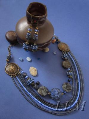 Blue Atlantic necklaces and earrings (Abyssal series). Lavrova Elena