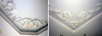 Gilding and painting of ceiling stucco work. Mikhareva Natalia