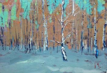 In winter in the forest