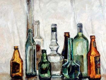 Bottles on the windowsill. Korhov Yuriy