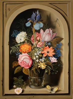 Flowers in a glass vase. Elokhin Pavel