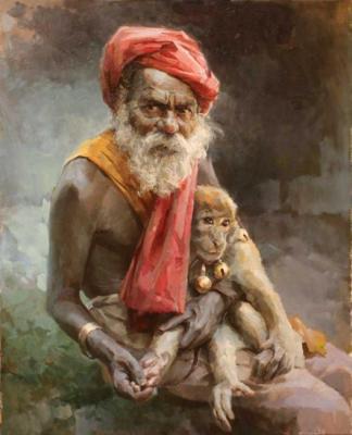 Hindu with monkey
