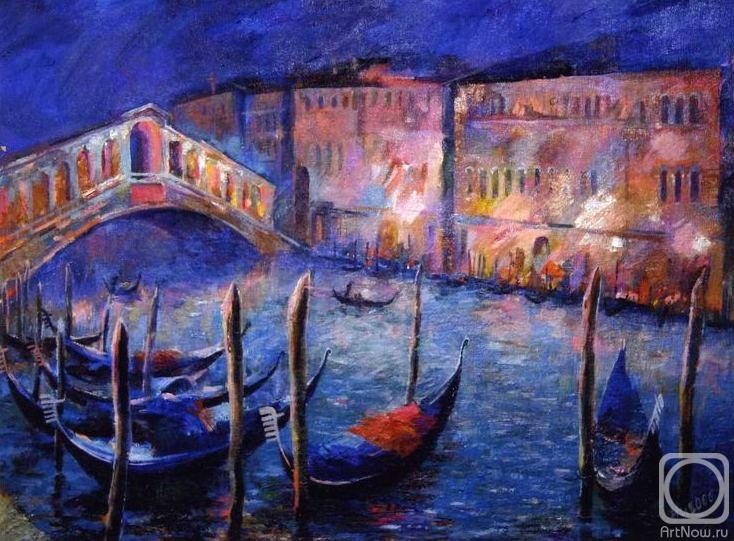 Nesvetailo Ivan. Venice. The Rialto Bridge in night
