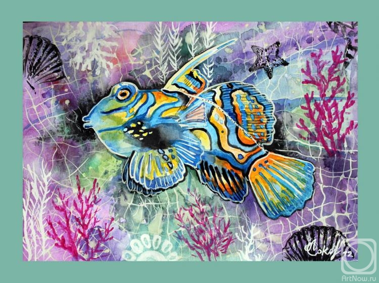 Sokolova Lyudmila. Fish (sketch for batik)