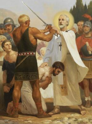 Saint Nicholas the Wonderworker. Ending the execution of three innocent convicts