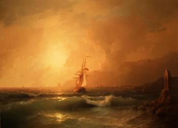 Sunset on the sea. Pryadko Yuriy
