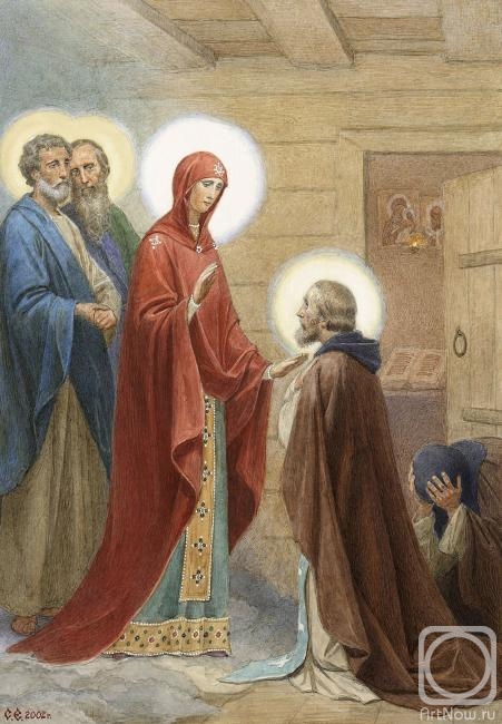 Efoshkin Sergey. Saint Sergius of Radonezh. Apparition of the Blessed Virgin Mary